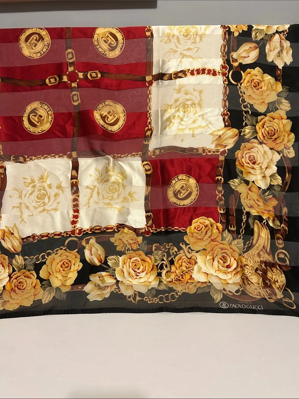 Vintage Paola Gucci Floral Scarf